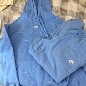 Nike Light Blue Patterned 4x Hoodie and 3x Joggers